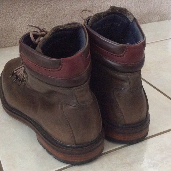 Men's Cole Haan Grand OS boots | lined | Size 10 W | lace up | Brown w/ burgandy - Picture 3 of 10